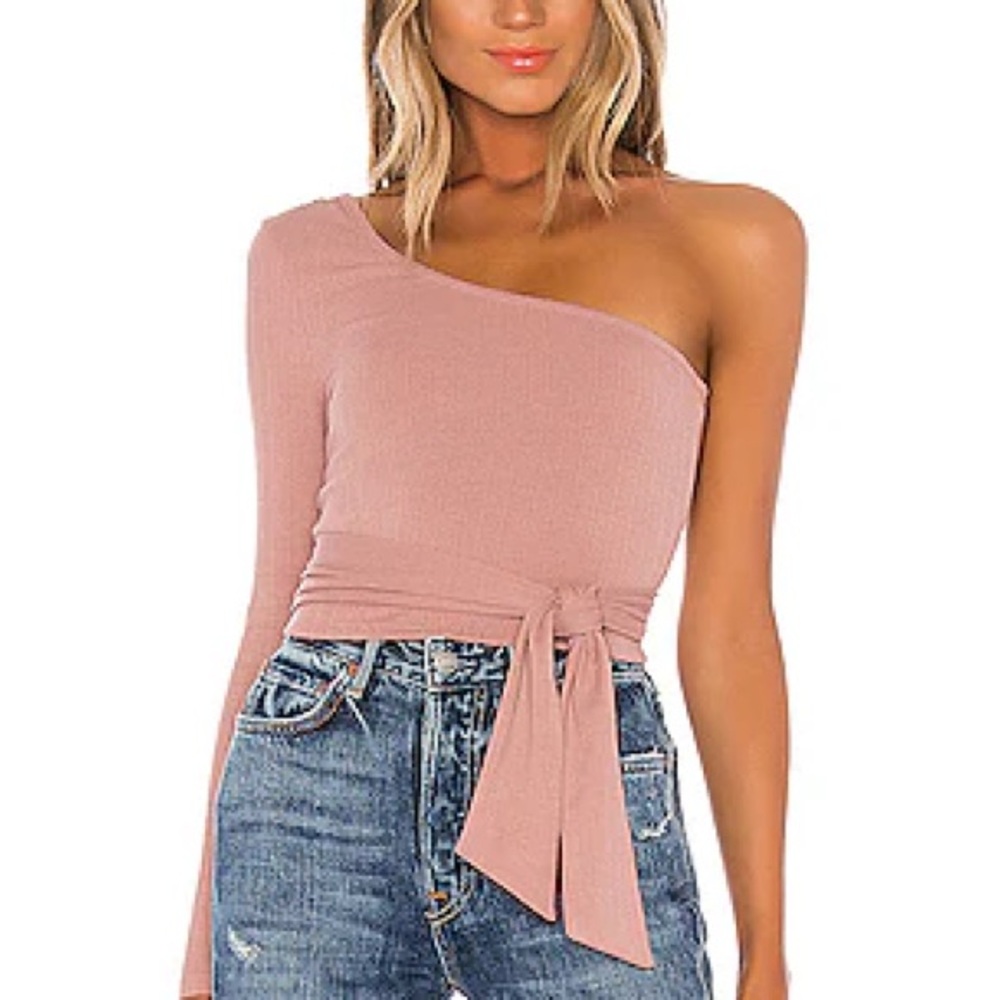 Lovers + Friends Milan One-Shoulder Blush Top